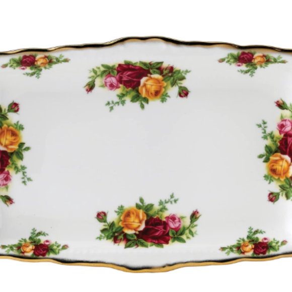 Vintage Royal Albert Old Country Roses Large Sandwich Tray  Royal Albert  Old Country Roses 11-3/4-inch Sandwi
